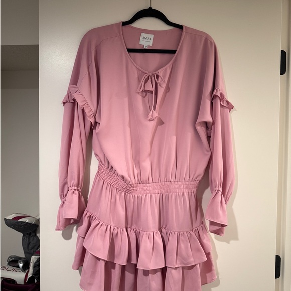 MISA Pink Ruffle Dress - Picture 2 of 4